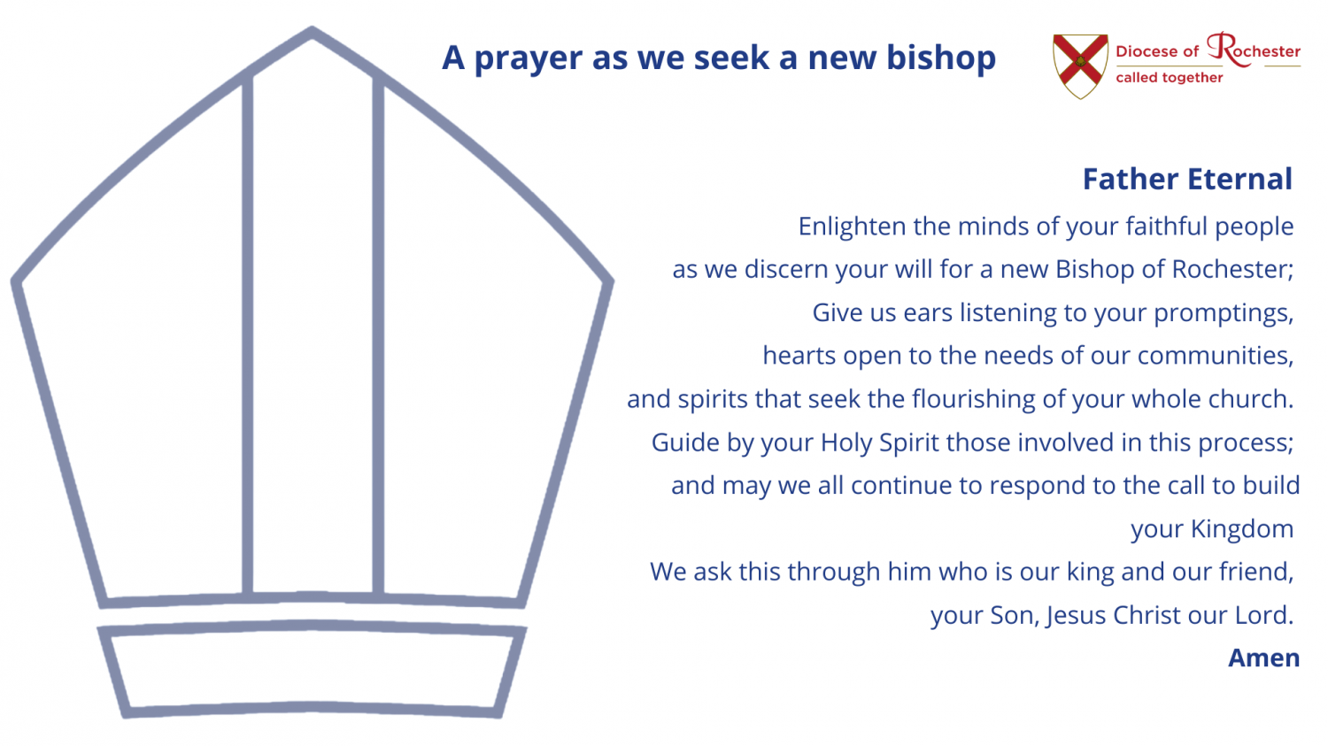 A prayer as week see a new bishop